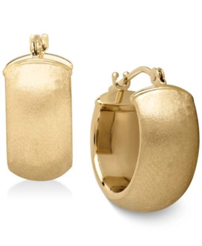 Macy's Satin Huggie Hoop Earrings in 14k Gold, 15mm