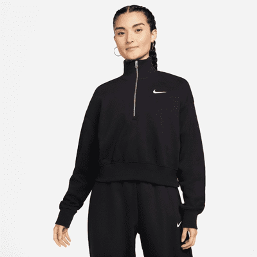 Sweat court à demi-zip Nike Sportswear Phoenix Fleece pour femme