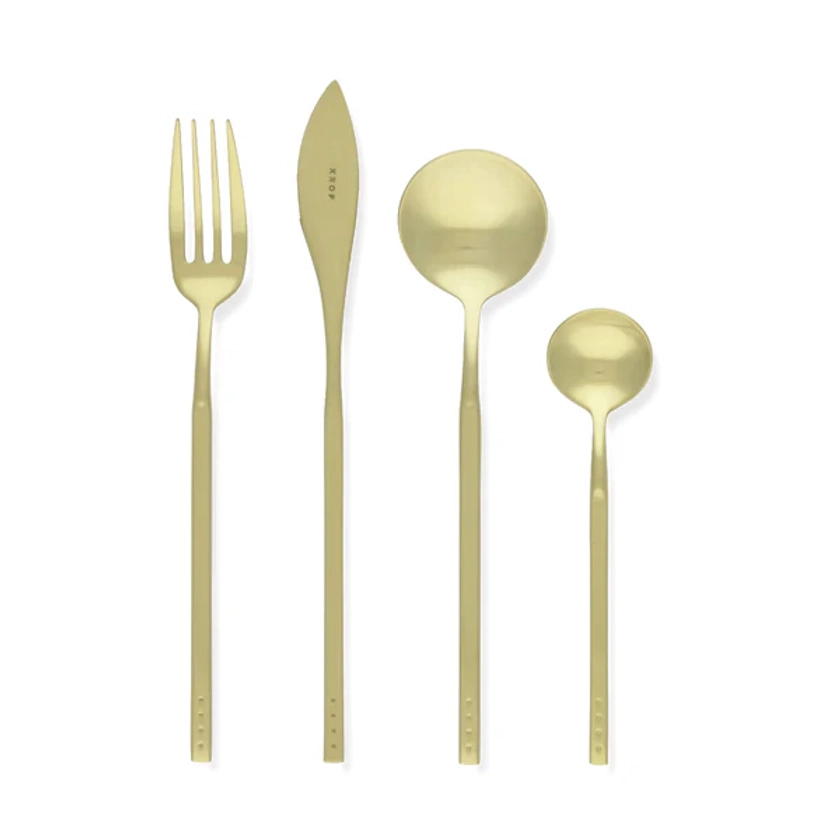 KROF 24 Piece Cutlery Set Champagne Gold