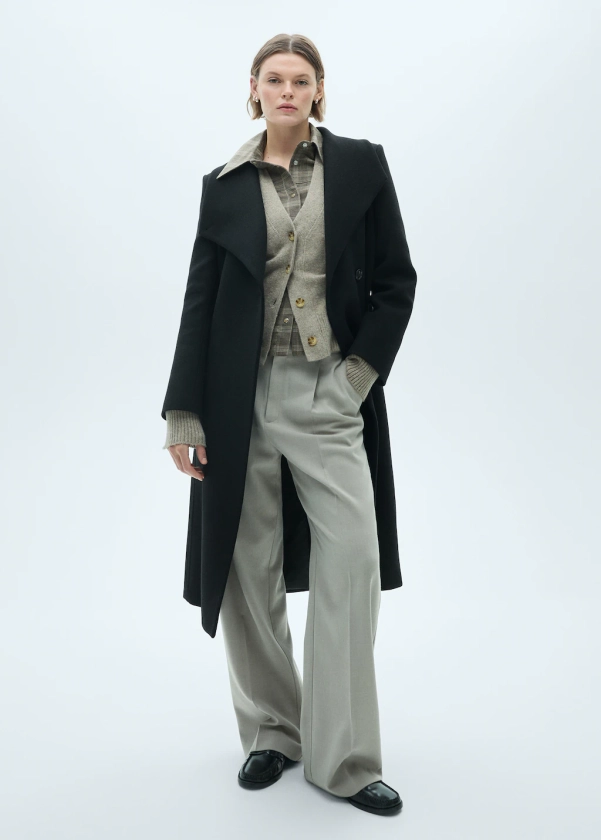 Manteau long en laine MANGO