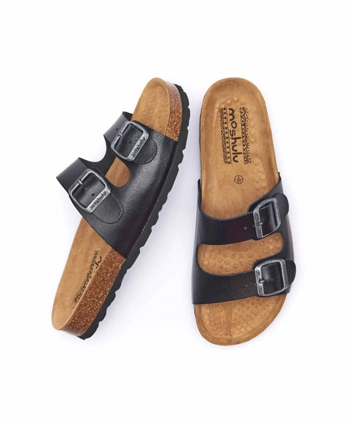 Leather cork footbed sandals