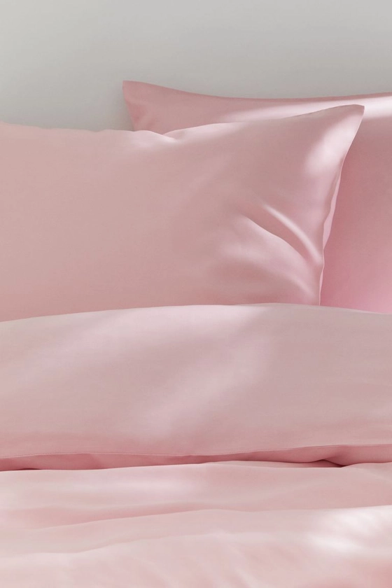 Satin King/Queen Duvet Cover Set - Pink - Home All | H&M US