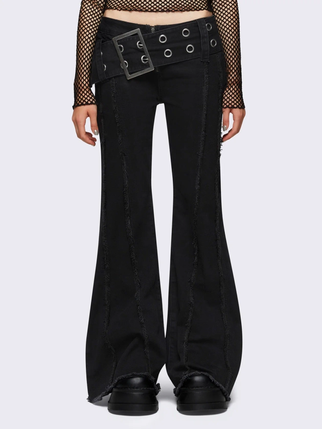 Gia Belted Flare Jeans