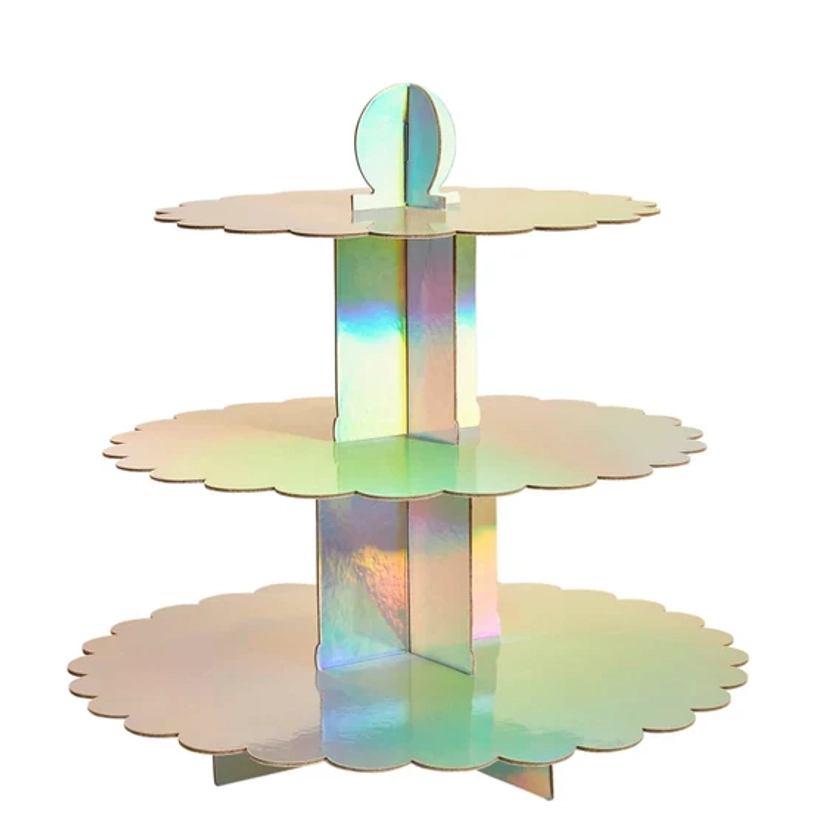 Iridescent 3 Tier Cake Stand 34cm X 34cm for Baby Shower Wedding Anniversary Birthday Party Table Centre Piece Decoration Party Supplies - Etsy UK