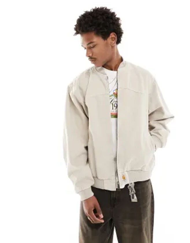 Carhartt WIP santa fe bomber jacket in white | ASOS