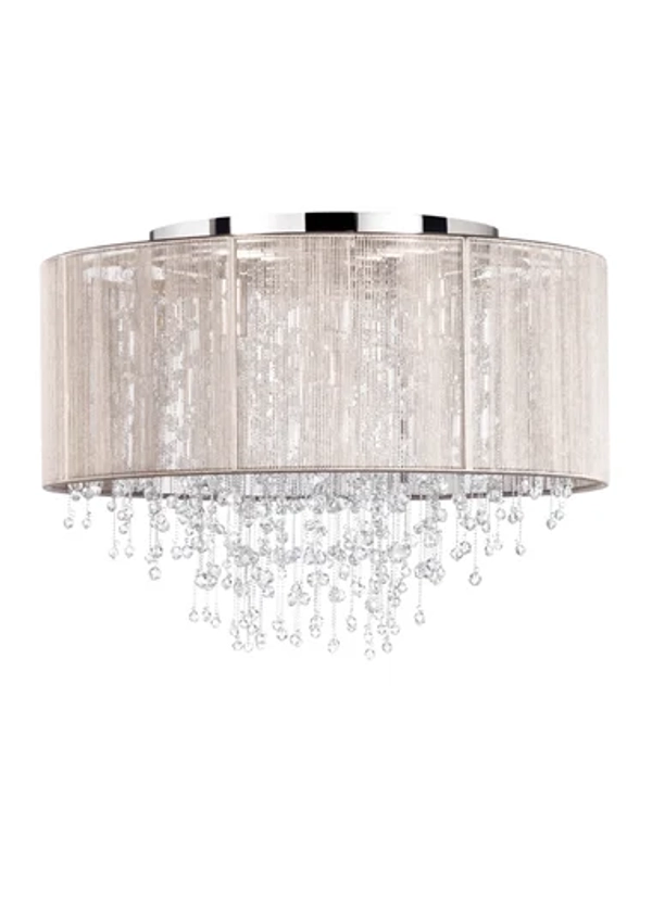 BHS Viola Grey Flush Ceiling Light (30cm x 40cm x 40cm)