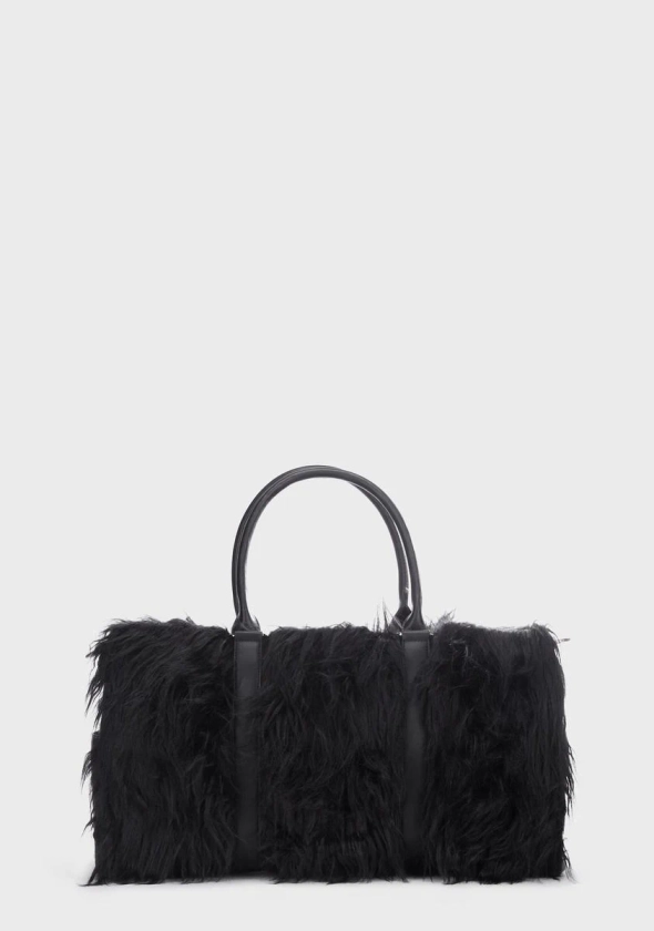 Current Mood Faux Fur Weekender - Black