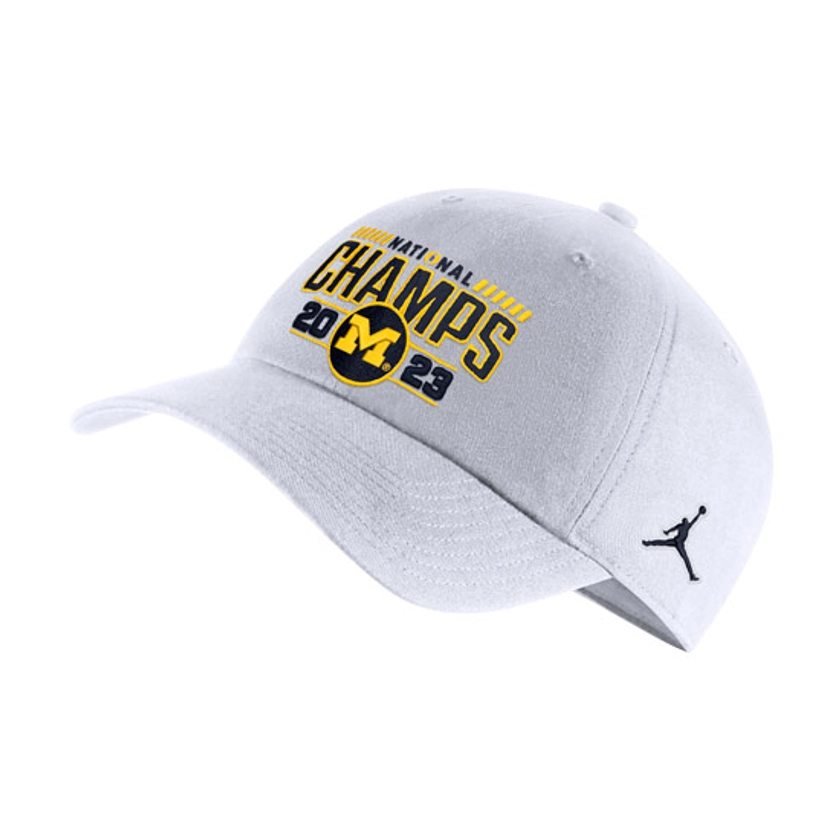 Jordan University of Michigan Football 2023 National Champions White Heritage86 Unstructured Hat