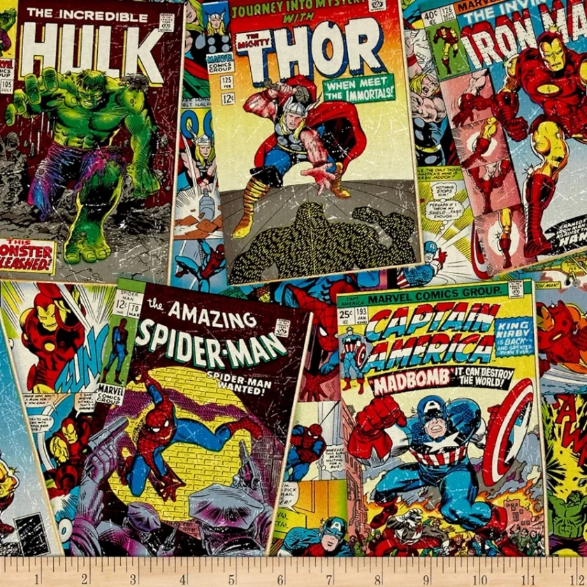 Springs Creative Products Marvel Retro Comics Covers Multi Fabric by The Yard