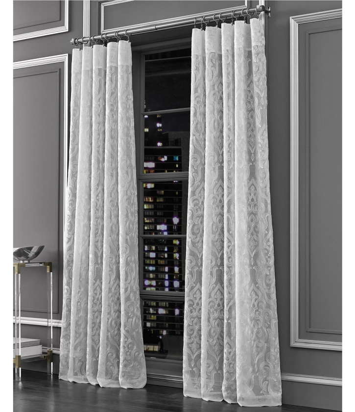 J. Queen New York Medallion Sheer Silver Window Panel | Dillard's