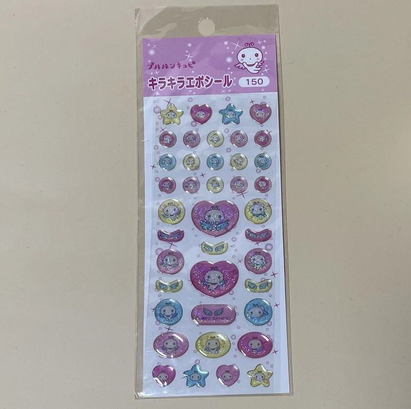 Vintage Sanrio Kyupi the Water Fairy Shimmery Glittery Bubble Stickers from 2002