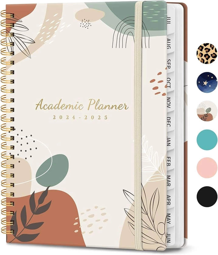 Amazon.com : Planner 2024-2025, Academic Year Monthly and Weekly Calender Planner 6.3" x 8.5" - 12 Months (Jul 2024 - Jun 2025), Hardcover Spiral Bound School Teacher Student Planner with monthly Tabs, Inner Pocket - Abstract Botanical : Office Products