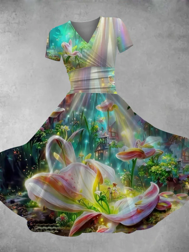 Women's FlowerPrint Maxi Dress