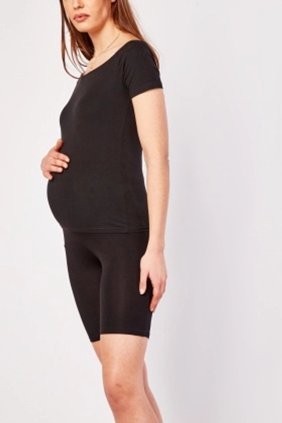 Jersey Maternity Cycling Shorts - Black - Just £2