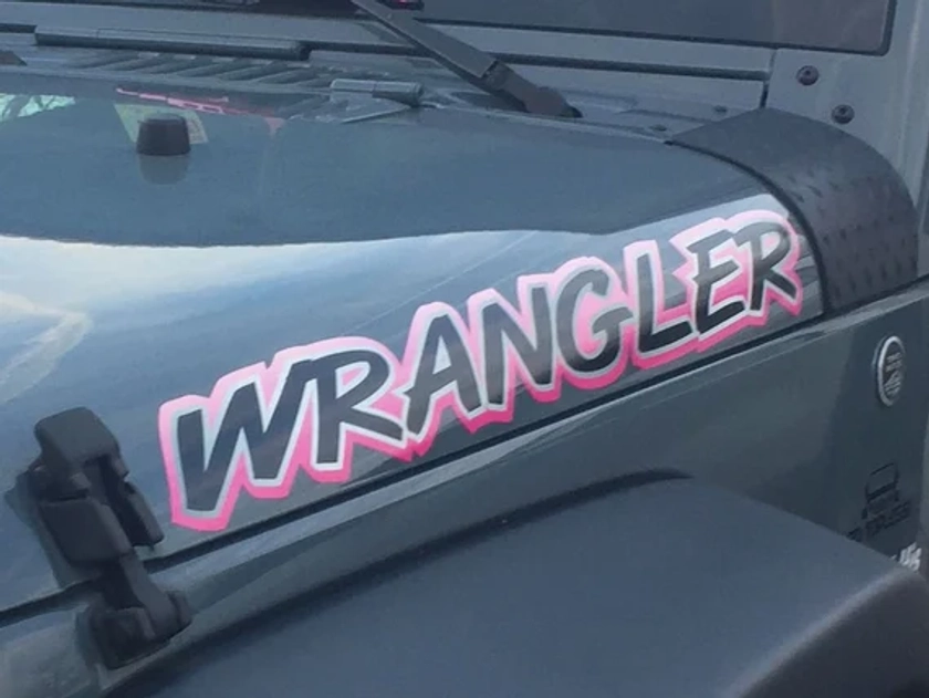 Hood decals Made For / Compatible with: Wrangler - PINK - 2pc set
