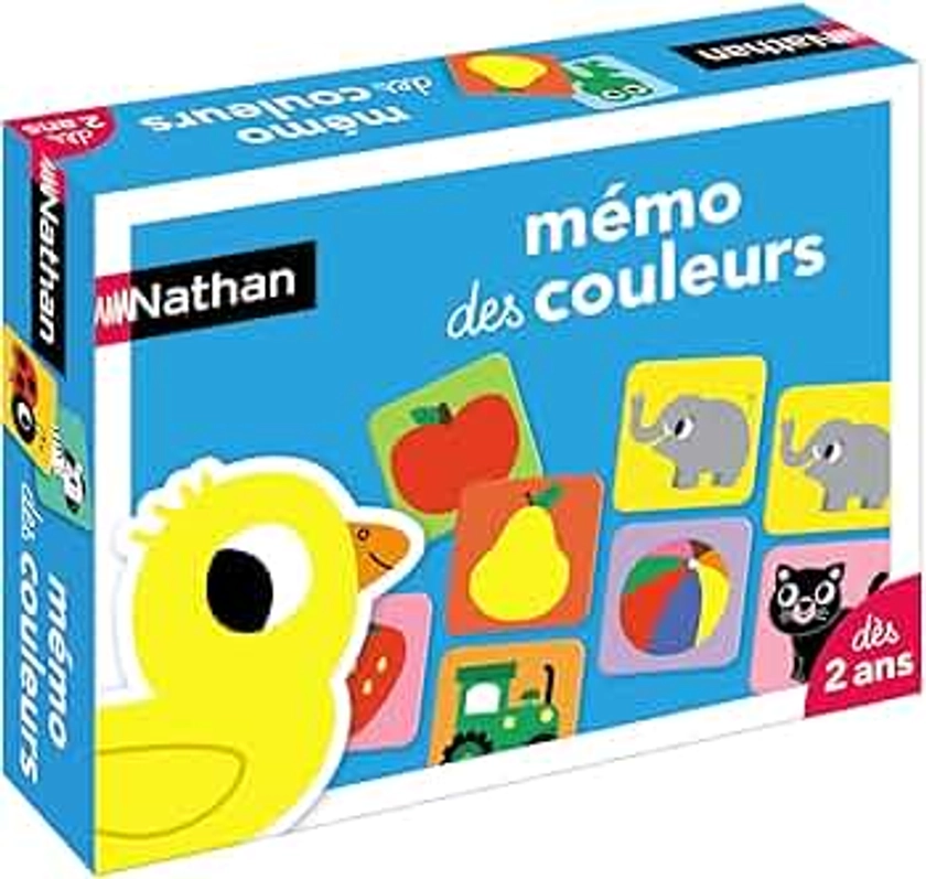 Nathan- Mémo Jeu éducatif pour associer Images et Couleurs dès 2 Ans, 31616, Multicolore