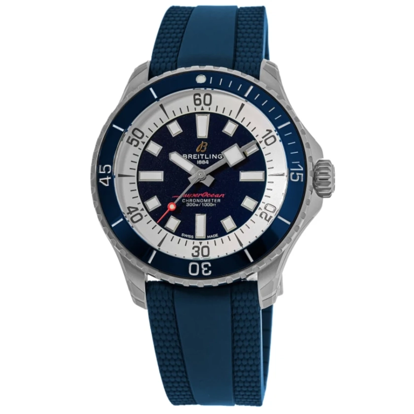 Breitling Superocean Automatic 42 Blue Dial Rubber Strap Men's Watch A17375E71C1S1