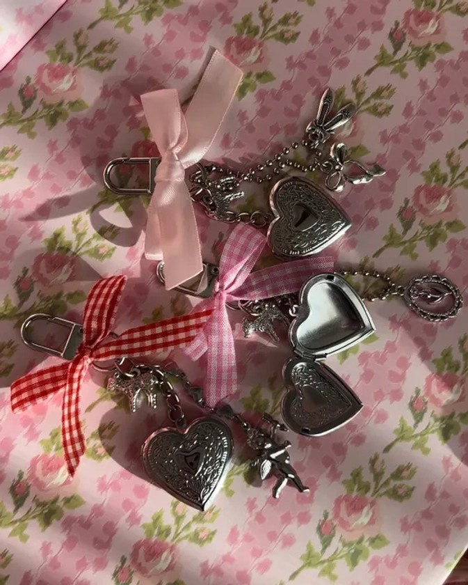 Heart Locket Bag Charm