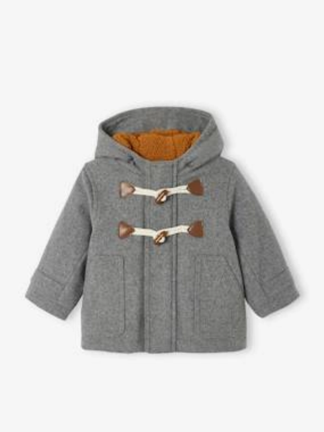 Manteau duffle-coat bébé avec capuche - gris chine