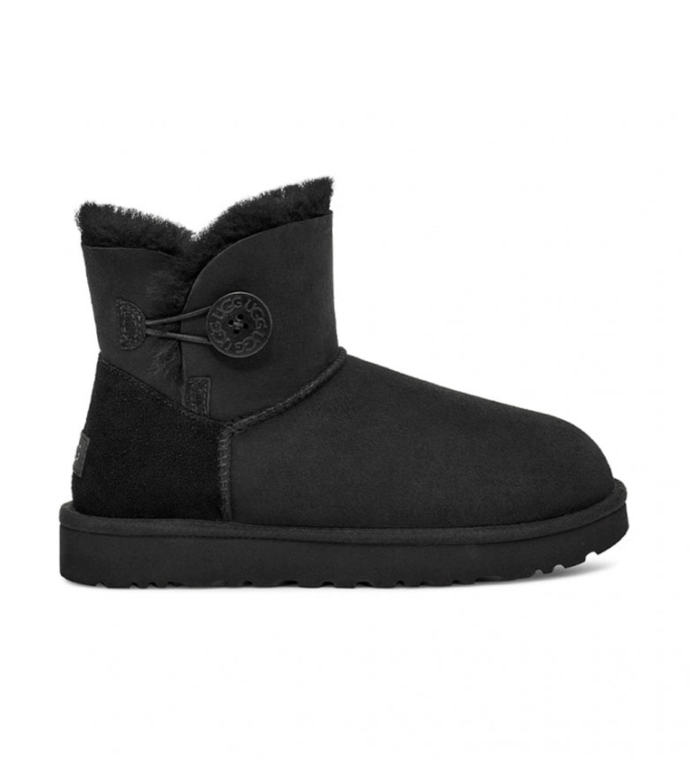 UGG Bottines en cuir Mini Bailey Button II noir