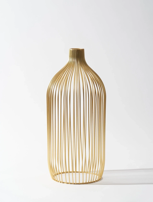 Tall Nala Outline Vase - Gold