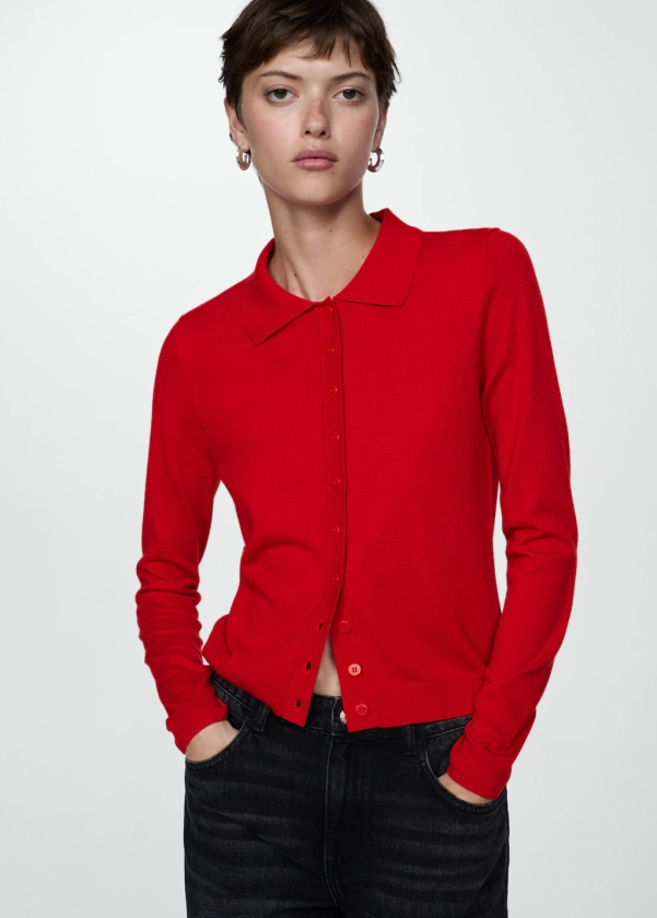 Polo-neck cardigan - Woman | MANGO United Kingdom