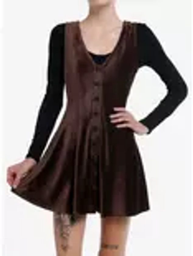 Thorn & Fable Brown Corduroy Tank Dress | Hot Topic