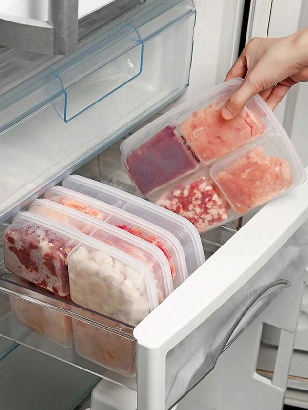 1 pieza Contenedor de comida multi cuadro alimento mantenimiento fresco almacenamiento transparente para cocina