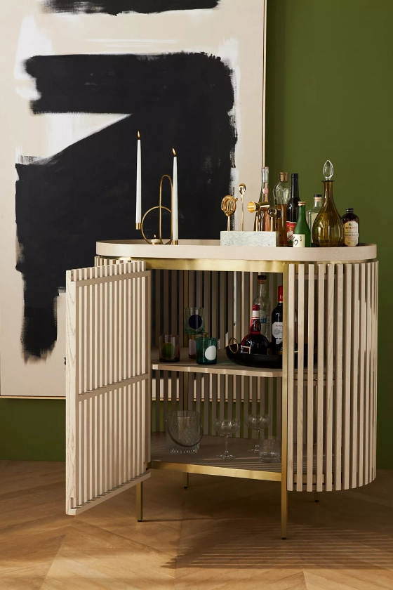 Everett Slatted Bar Cabinet Anthropologie