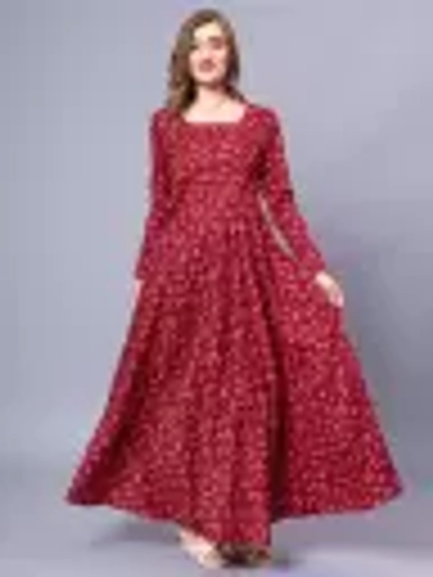 Dhakre fashion Women Floral Print Anarkali Kurta