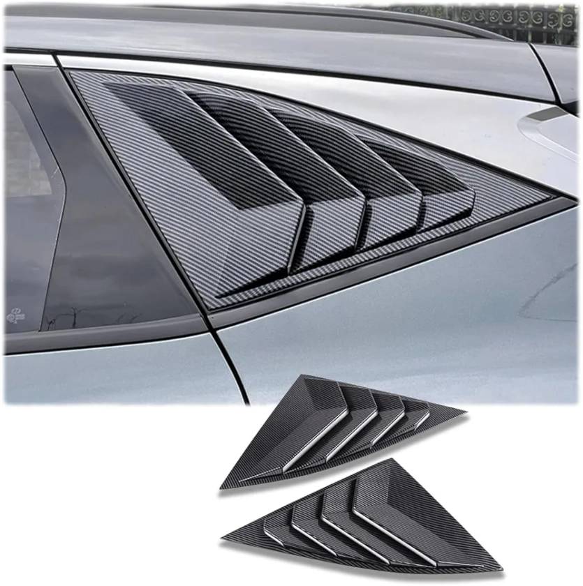 2Pcs Rear Side Window Louvers Air Vent Scoop Shades Cover Blinds Trim for Hyundai Tucson 2022 2023 2024 - ABS Carbon Fiber Sport Interior Accessories（NOT FIT Tucson nline）