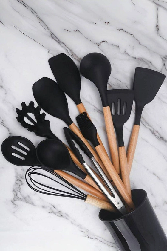 Kitchen Utensils | 11-piece Silicone Kitchen Utensil Set for Nonstick Cookware Kitchenware Set | Living and Home