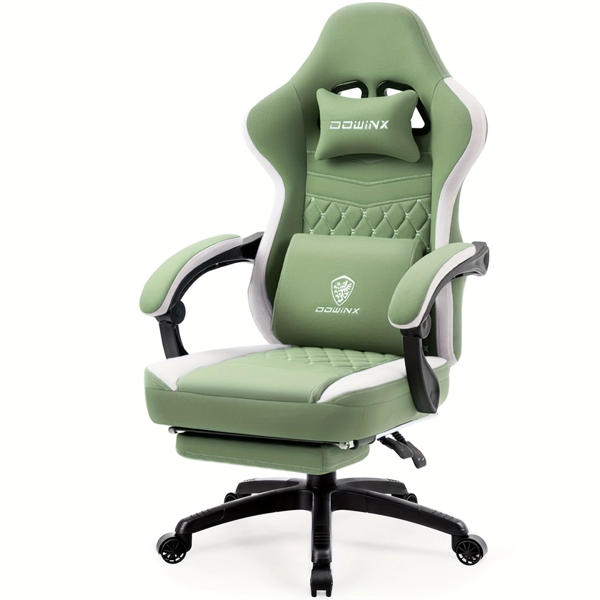 * Gaming Chair, Breathable Fabric Computer Chair With Pocket Spring Cushion, Comfortable Office Chair With Gel Pad And Storage Bag, Massage Game
