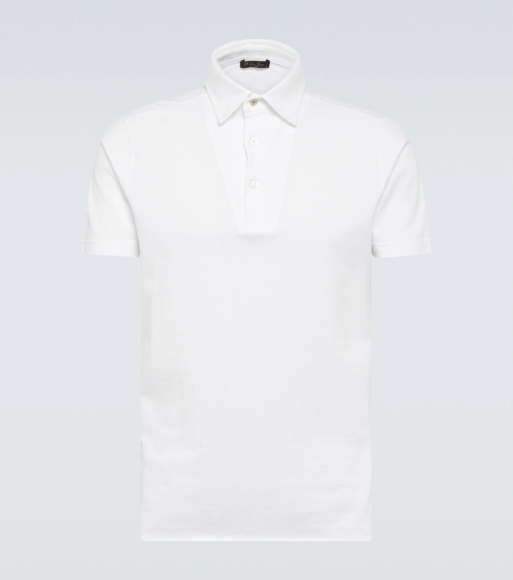Cotton piqué polo shirt in white - Loro Piana | Mytheresa