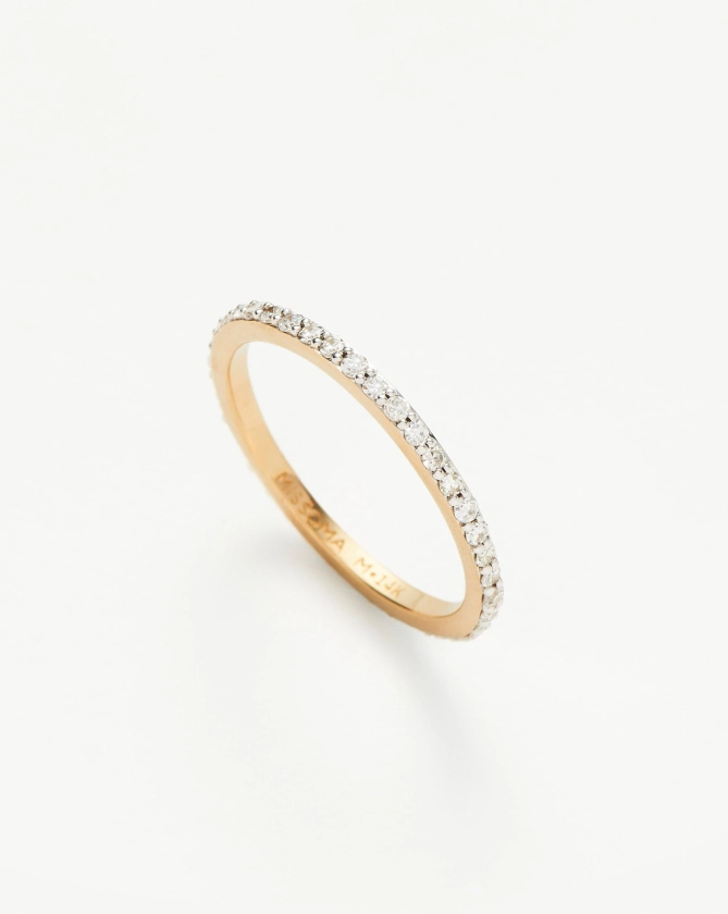Fine Slim Half Eternity Ring | 14ct Solid Gold/Diamond