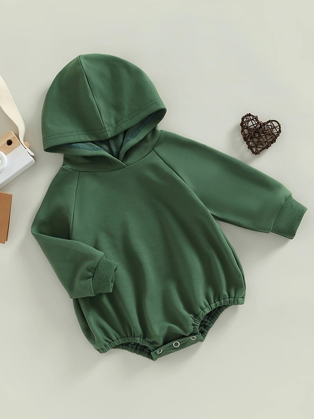 Kids Hooded Sweatshirt Onesie, Pullover Romper Hoodie For Baby Unisex Boys Girls