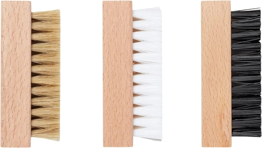 Reshoevn8r Shoe Cleaning Brush Set, 3 Brush Pack - Soft Bristle, Medium -All Purpose, & Hard Bristle Brush - Premium Sneaker Brushes in Three Different Firmness Levels for Top-to-Bottom Clean