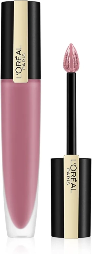 L'Oreal Paris Rouge Signature Matte Liquid Lipstick,105 I Rule (Pink), Ultra Lightweight, Bare-Lip Sensation, Up to 24H Longwear