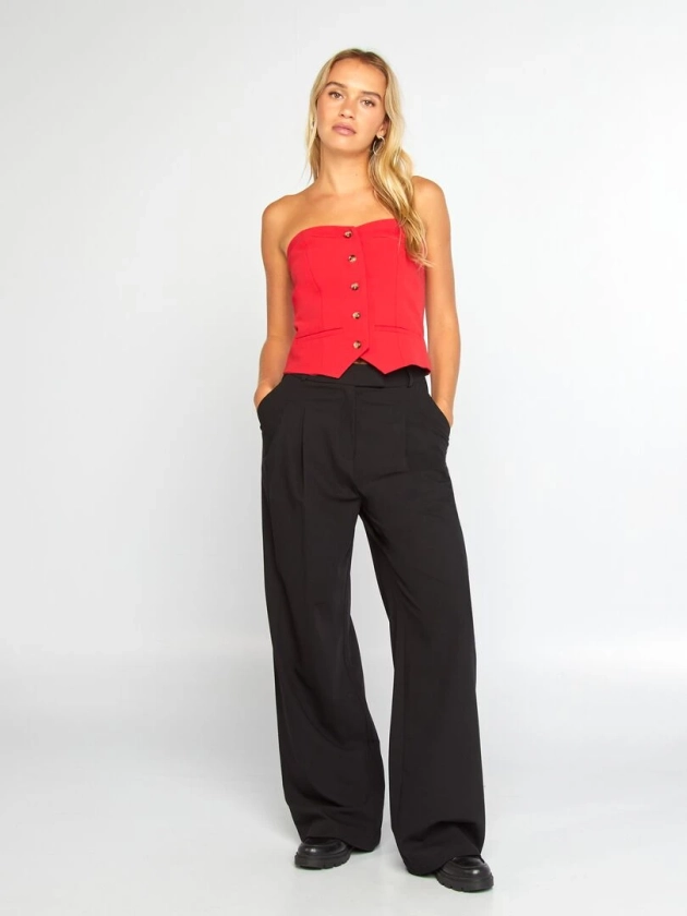 Pantalon large style tailleur