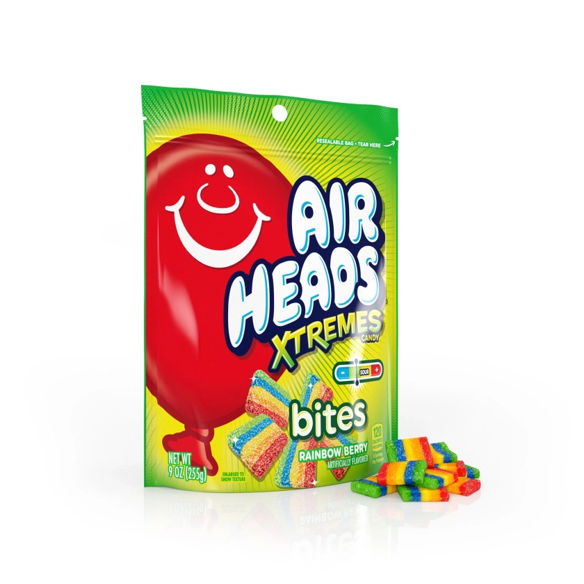 Airheads Xtremes Bites Sweetly Sour Candy, Rainbow Berry, Nut Free, 9 oz