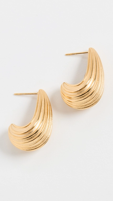 Kenneth Jay Lane Gold Thick Ridge Hoops | Shopbop