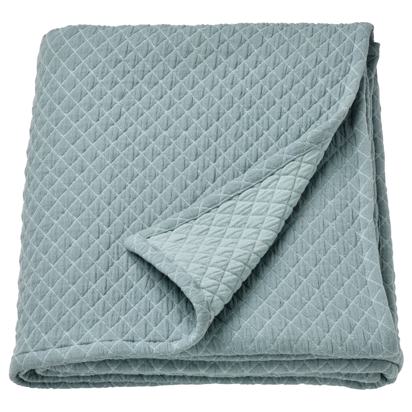 PRAKTVIAL bedspread, gray-blue, King - IKEA