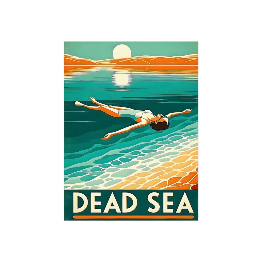 Vintage Style Travel Poster Dead Sea Israel - Etsy