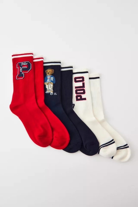 Polo Ralph Lauren Preppy Sport Crew Sock 3-Pack