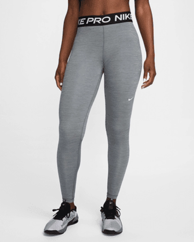 Nike Pro Women's Mid-Rise Mesh-Paneled Leggings