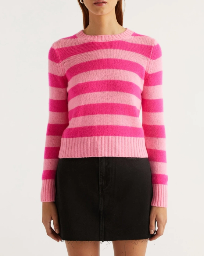Pull A Rayures Allege - Flash Pink - Femme | The Bradery