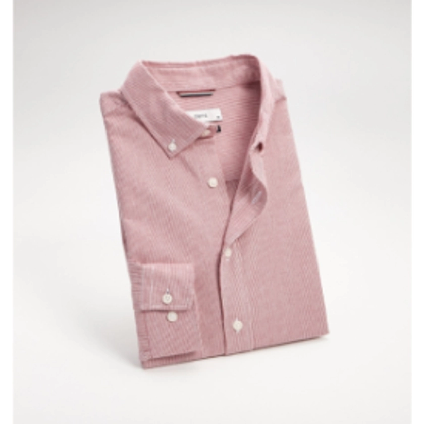 [신세계쇼핑]에스티코 [STCO] 23년 신상 이지케어 스트라이프 옥스포드 셔츠 - 핑크컬러 창원점