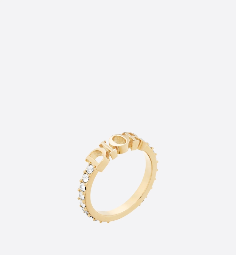 Dio(r)evolution Ring Gold-Finish Metal and White Crystals | DIOR