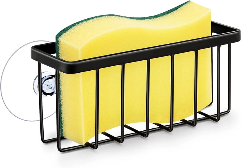 Amazon.com: HLOOL Kitchen Sink Sponge Holder, Kitchen Sink Caddy, Sponge Holder for Kitchen Sink Suction, Dish Sponge Holder (Black): Home & Kitchen