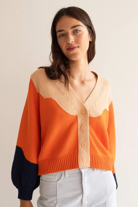 Nora color blocked cardigan